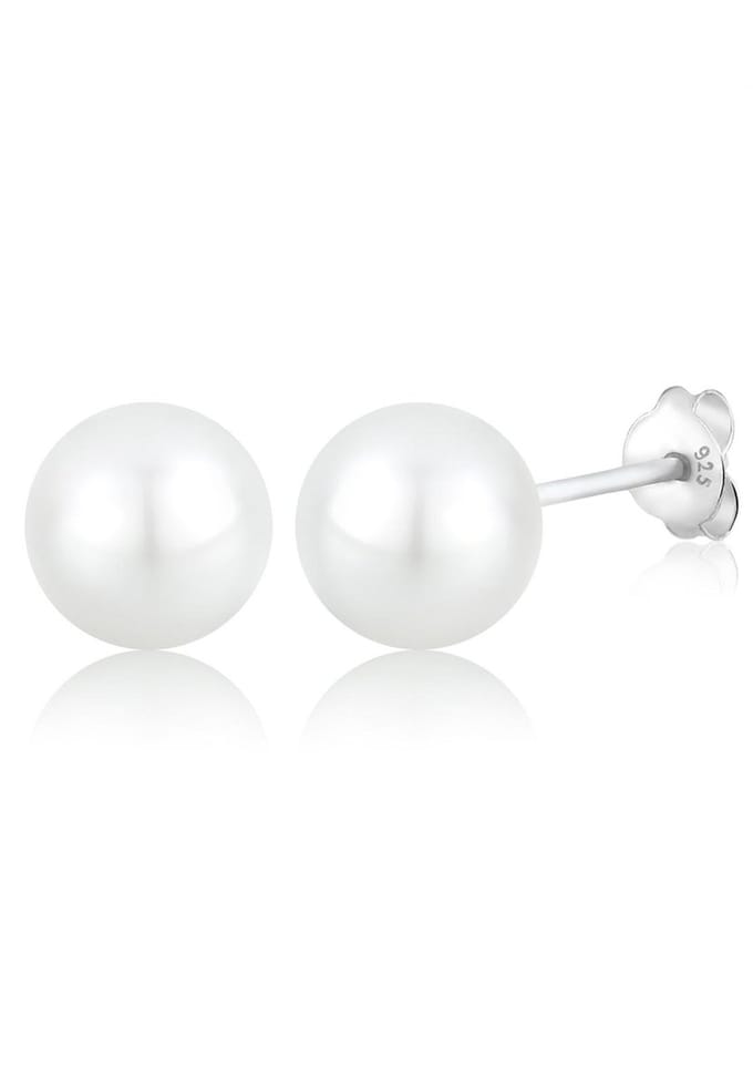 Elli - Oorbellen - Dames Elegant met Schelp Kern Kralen 925 Sterling Zilver - Dames