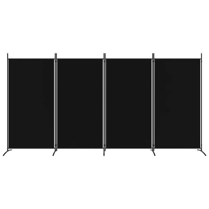 vidaXL - Kamerscherm - met - 4 - panelen - 346x180 - cm - stof - zwart