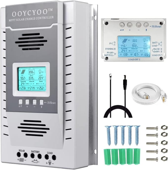 Zonnepaneel Laadregelaar - MPPT Controller - Energie Beheer - 99% Efficiëntie - 100A Output - Zwart