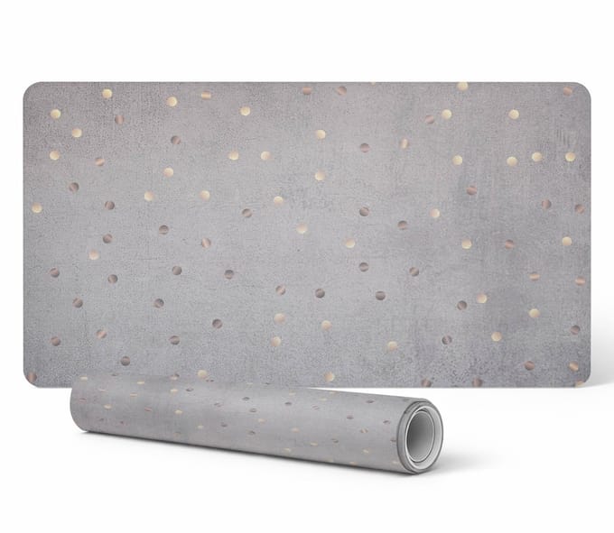 Antislip bureauonderlegger met pastelkleurige stippen, 90x45 cm