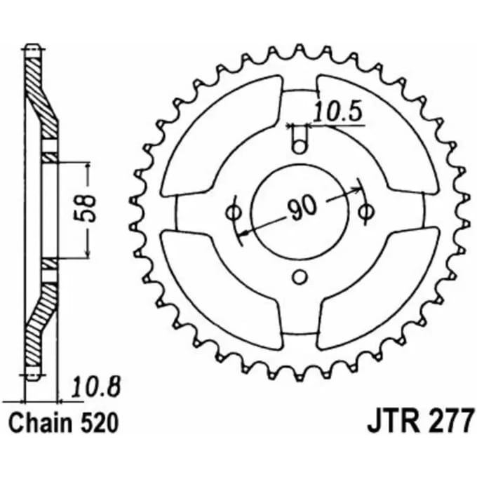 Standaard Stalen Motor Tandenwiel JT Sprockets 520