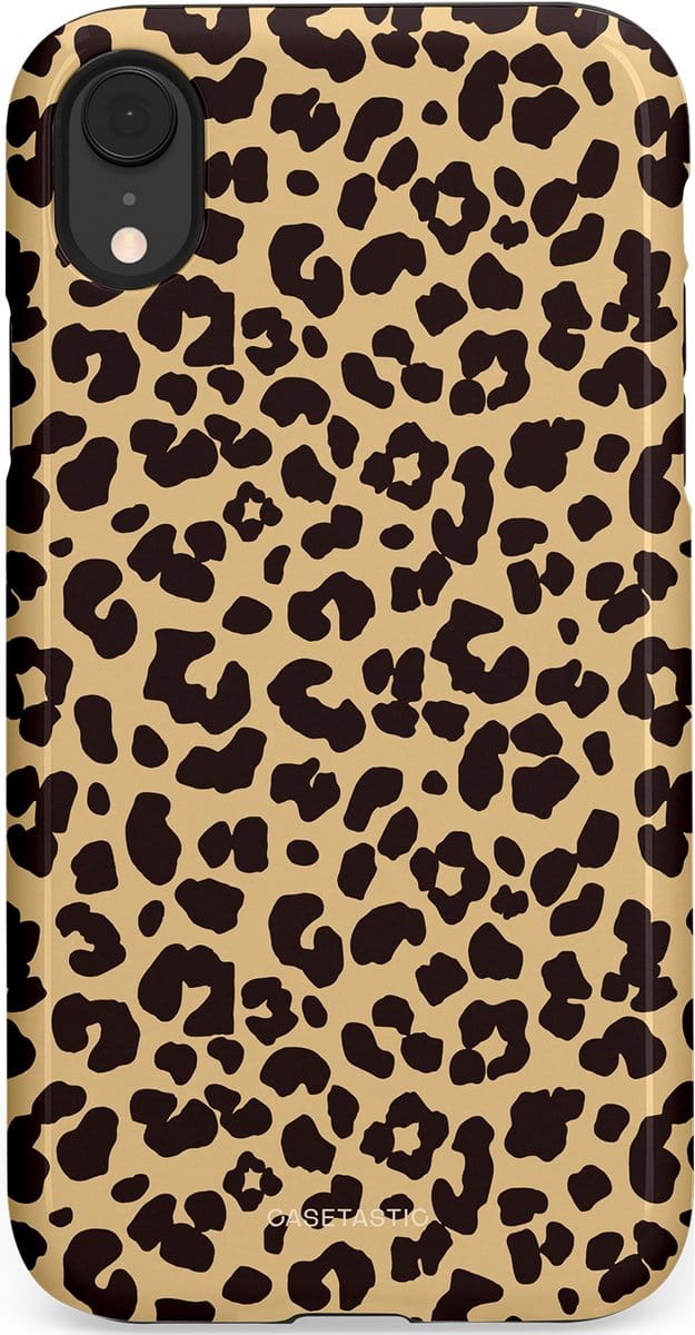 Casetastic hoesje geschikt voor Apple iPhone XR - Dubbellaagse bescherming - Wild - Fashion Case - Beige Zwart