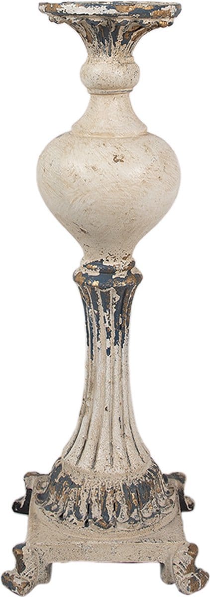 Clayre & Eef Kandelaar 14x14x40 cm Beige Keramisch materiaal