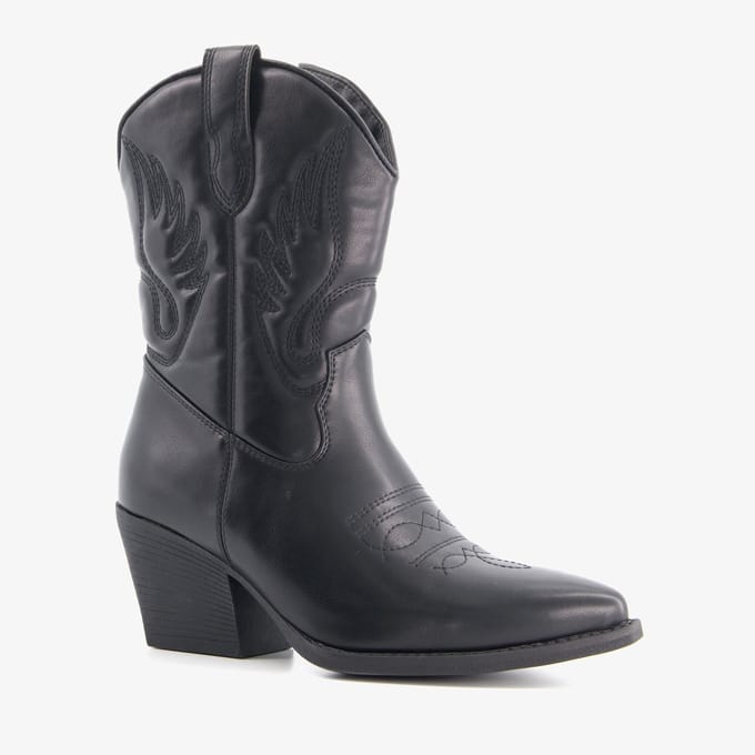 Blue Box dames cowboylaarsjes zwart - Maat 38