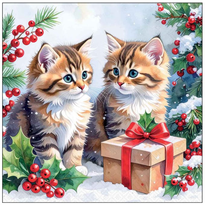 Lunch Servetten Kitty gift - Ambiente - 33x33 cm
