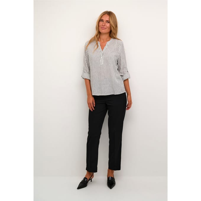 Blouse met lange mouwen Regular fit Black white
