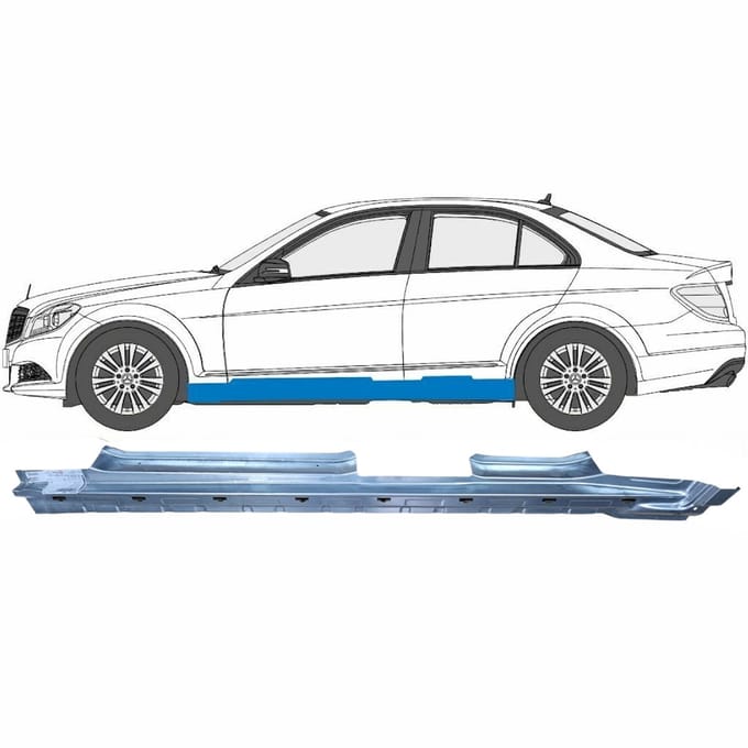 Volledige dorpel voor Mercedes C-Class W204 2007-2014 / Links