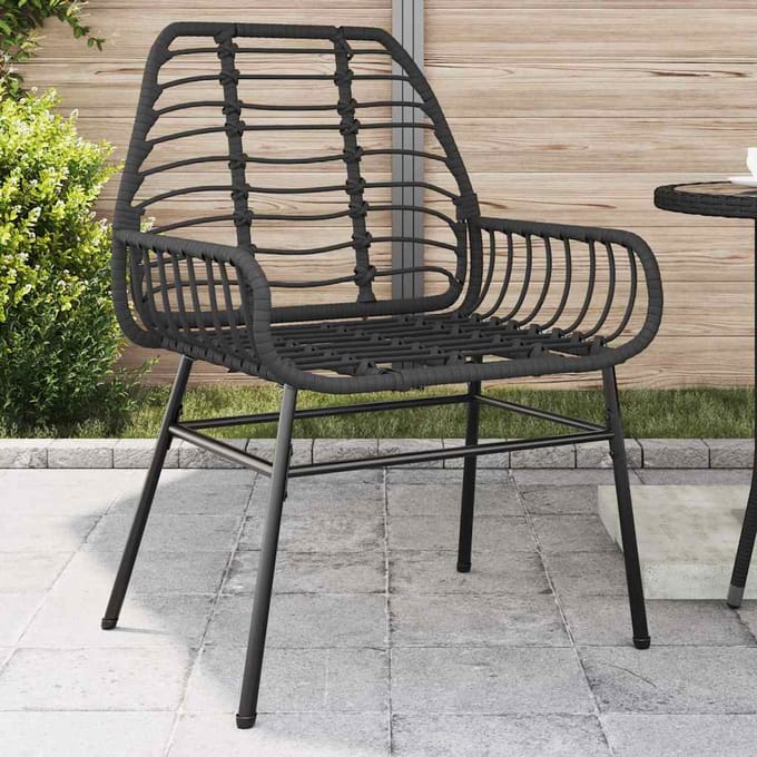 vidaXL - Tuinstoelen - 2 - st - poly - rattan - zwart