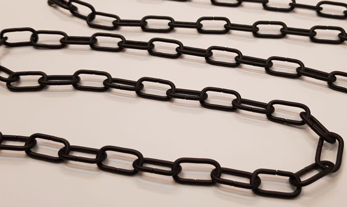 Sierketting lang, 2,2mm, staal zwart (per meter)