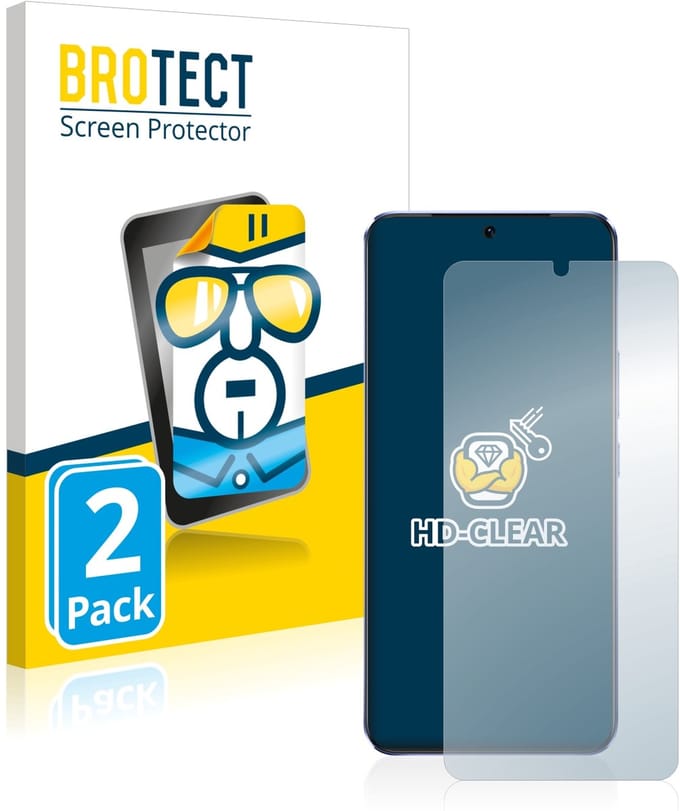 BROTECT - Screenprotector voor Vivo V21 5G - Folie Beschermfolie transparant 2 Stuks