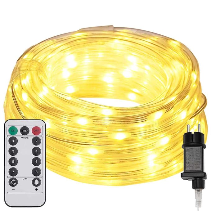 vidaXL - Touwlicht - met - 1200 - LED - Warmwit - 50 - m - PVC