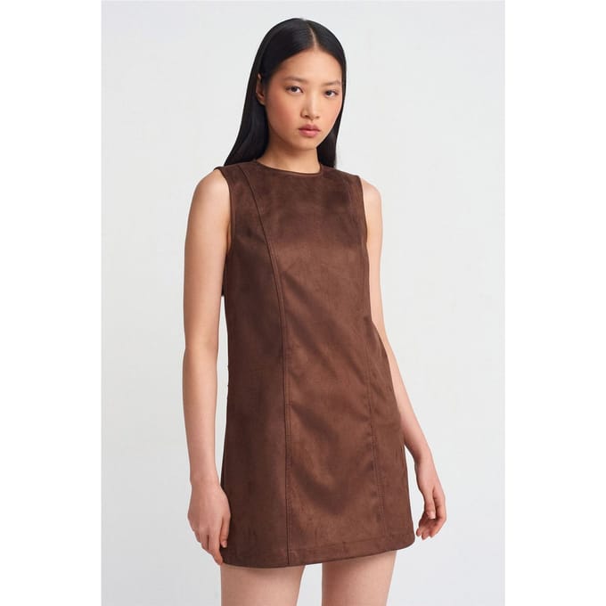 Mouwloze Faux Leather Mini-jurk