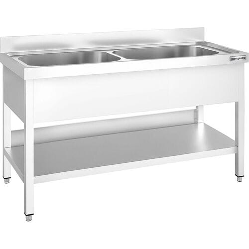 GGM Gastro Topfspültisch PREMIUM - 1600x700mm - mit 2 Becken