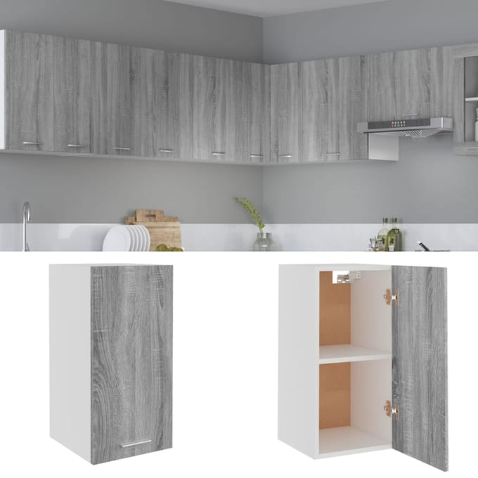 vidaXL - Bovenkast - Lyon - 29,5x31x60 - cm - grijs - sonoma - eikenkleurig