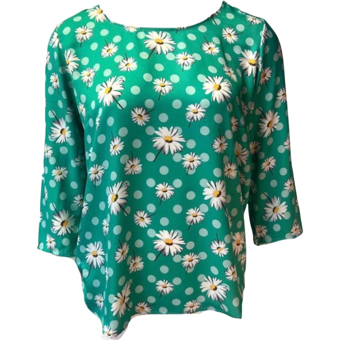 Mucho Gusto Blouse Genova 001 Green Größe: S | Blusen Outlet | Damen | Grün