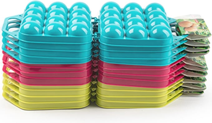 Plasticforte Eierdoos - koelkast organizer eierhouder - 12 eieren - groen - kunststof - 20 x 19 cm