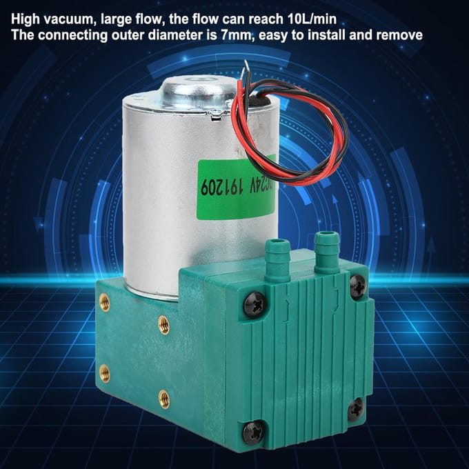Mini Pompe à Vide Grand Débit Faible Bruit ?65?150kpa 12W 10Lmin DC12VDC24VAC220V