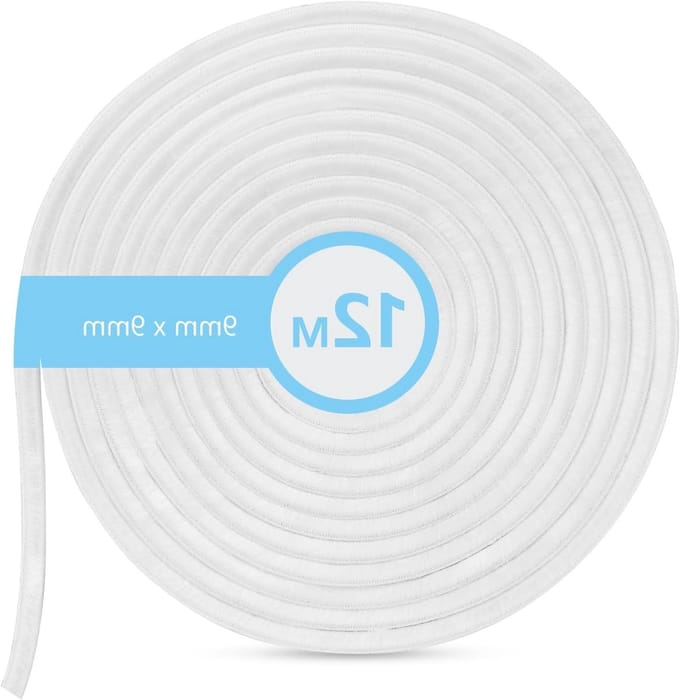 Dichtstrip voor Raam en Deur met Borstel, 12 M x 9 mm x 15 mm, Winddicht en Geluidsisolerend, Wit