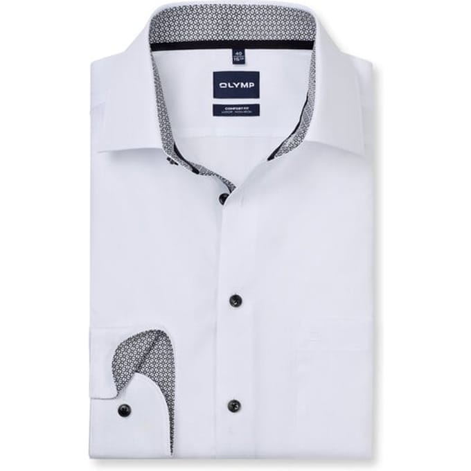 OLYMP Luxor Overhemd, Comfort Fit, New Kent, Antraciet