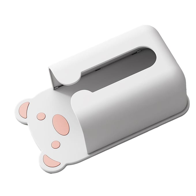 Boîte à mouchoirs murale sans perçage motif ours mignon distributeur de mouchoirs en plastique pour maison salle de bain marron