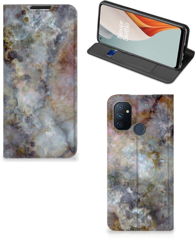 OnePlus Nord N100 Standcase Marmer Grijs
