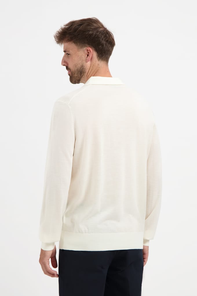 MERSO Polo – Longsleeve Trui – 100% Merino Wol – Alpine Blue
