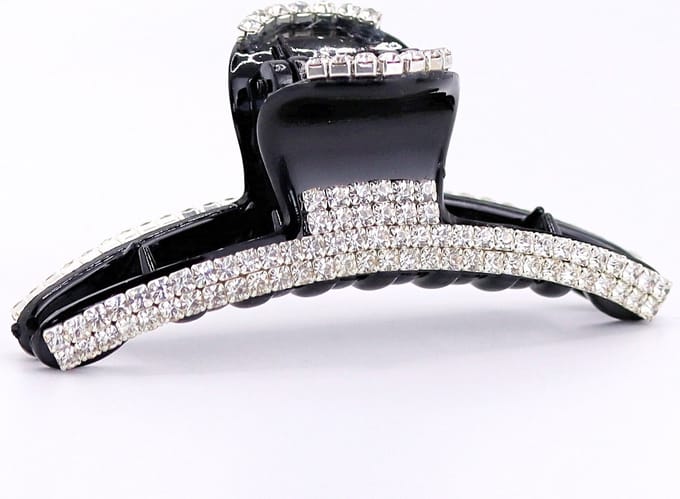 Haarklem breed zwart met strass
