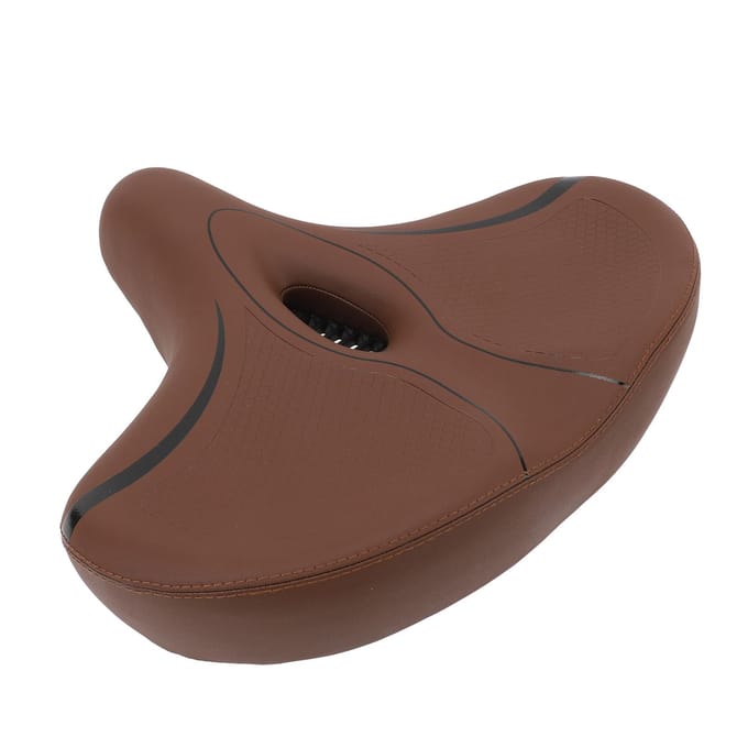 Fietszadel Oversized Memory Foam Kunstleer Hol Ademend Dubbel Schokabsorberend Fiets black