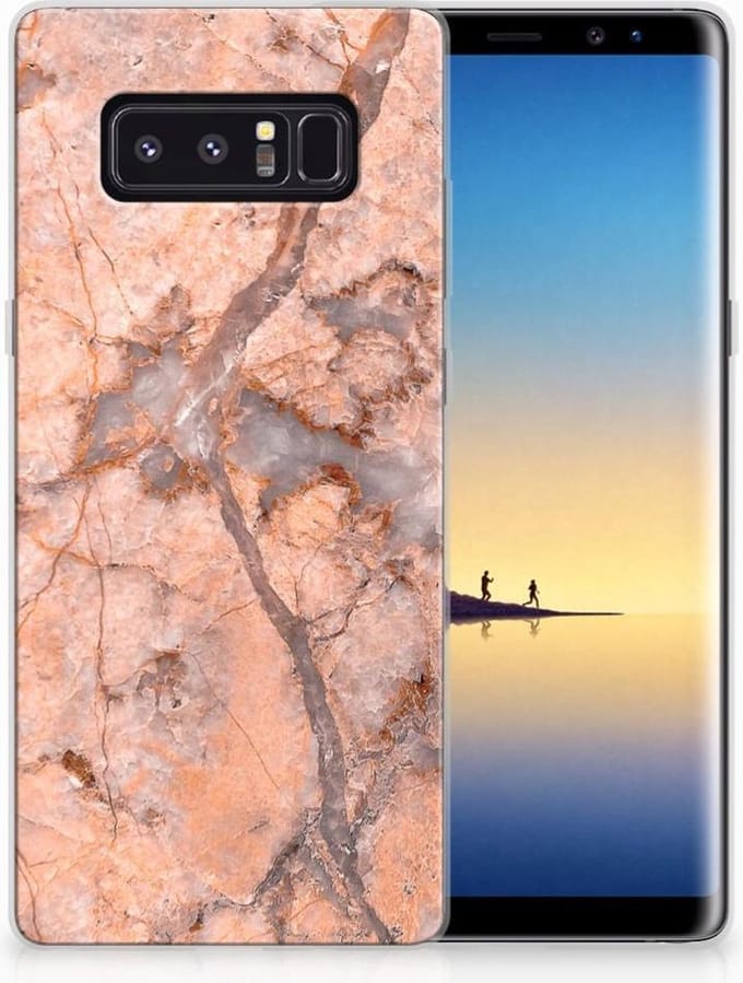 Samsung Galaxy Note 8 TPU Siliconen Hoesje Marmer Oranje