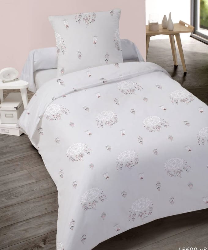 Dekbedovertrek Songe 140x200 Light Grey - Pluim - Veertje