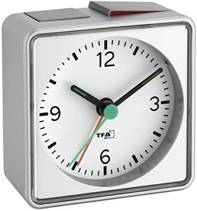 Stille Wekker met Snooze en Licht - Zilverkleurig