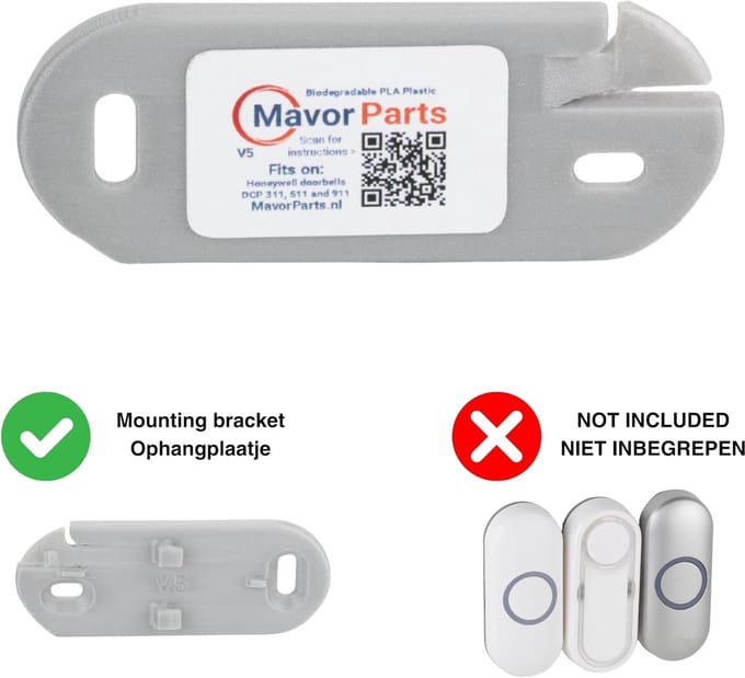 Verstevigde Ophangbeugel Grijs voor Deurbel DCP-311, DCP-511 en DCP-911