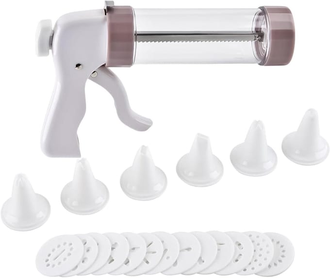 Koekjesmaker - Koekjespers - Bakken - Veelzijdige Designs - 13 Discs 6 Pijpen - Wit