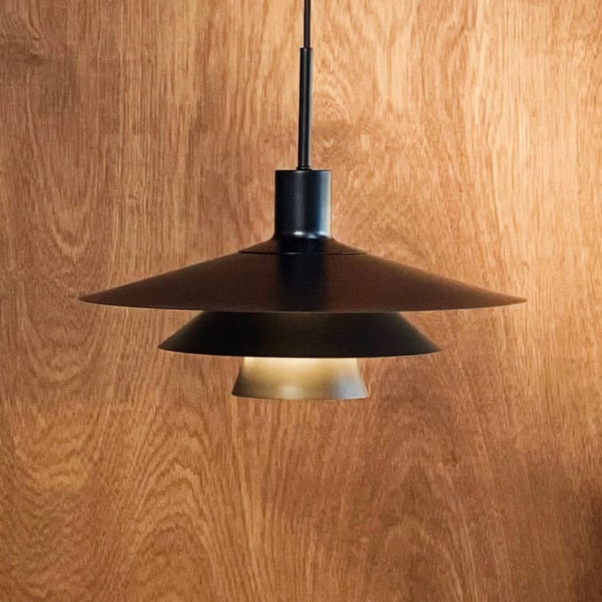 Dyberg Larsen hanglamp Kay, Ø 40 cm, zwart, metaal