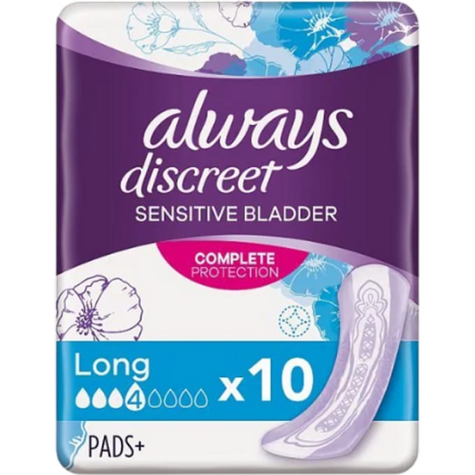 Always Discreet Pads Sensitive Bladder Long 10 st