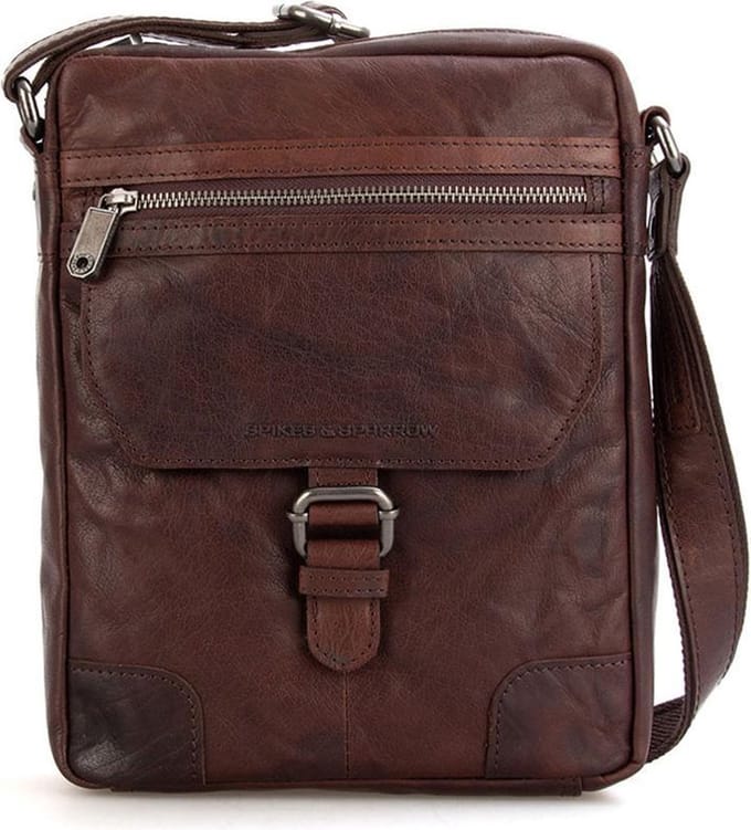 Leren A5 Crossbodytas - 10 inch - Nebraska - Donkerbruin