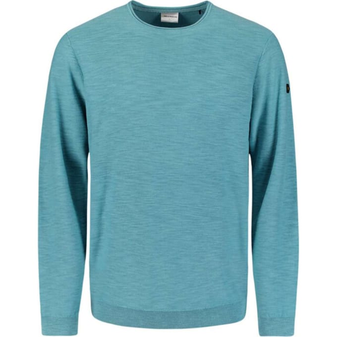No Excess Pullover crewneck garment dyed + st seablue
