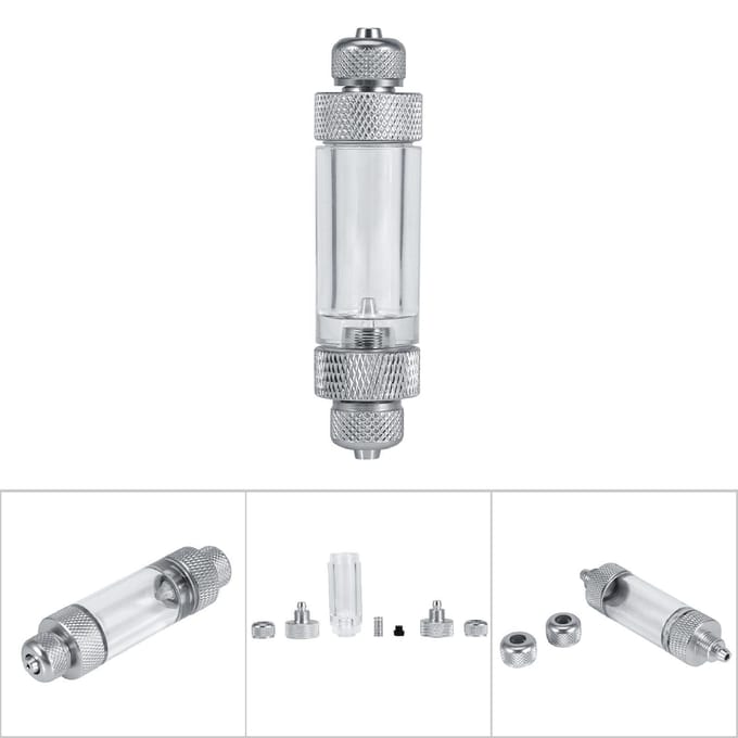 Aquarium Water Plant CO2 Non return Bubble Counter Fish Tank Tool(Dubbele kop) white