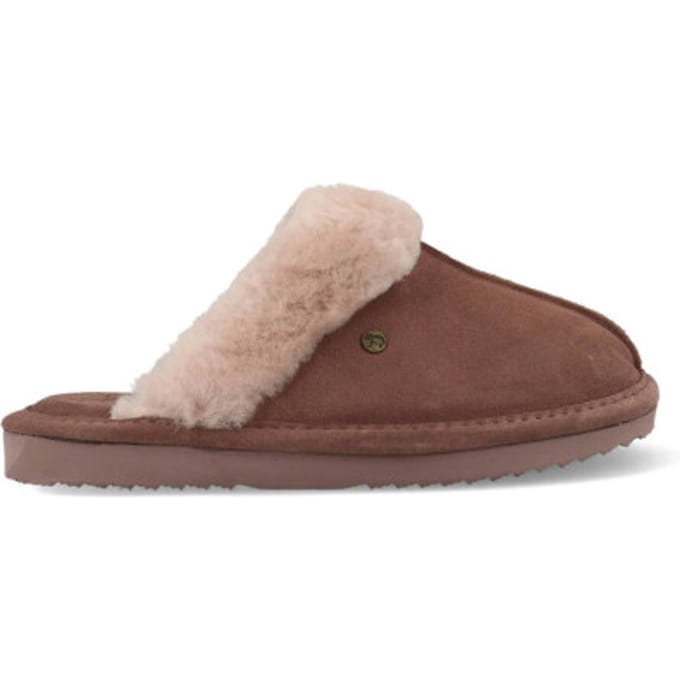 Warmbat Lismore Suede Dames Sloffen - Taupe - Maat 36
