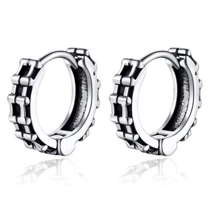 Mendes Oorbellen RVS zilverkleurig – Gear Edge Hoop