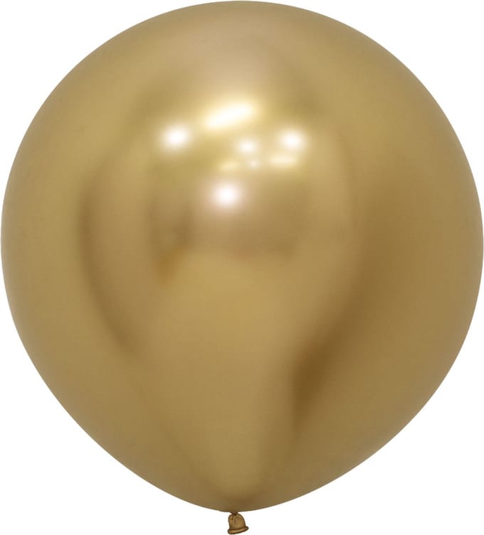 3x Goud Latex reuze balloons 60cm van SEMPERTEX Reflex Gold - ref PRO 970 -(=1x 3 St)