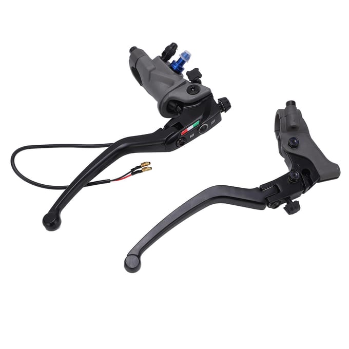 Lot de 2 embrayages de frein hydrauliques pour moto avec maître-cylindre et pompe de réservoir en alliage d'aluminium noir black