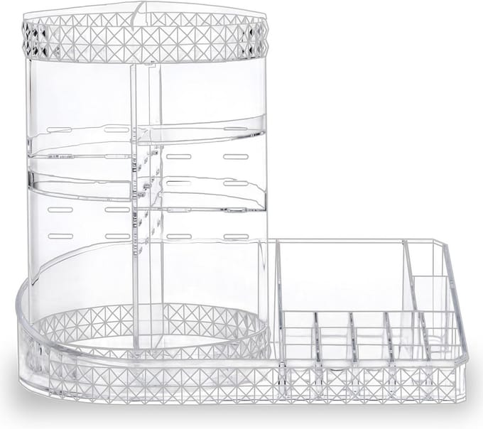 Grote 360 Graden Roterende Make-up Organizer met Verstelbare Lades