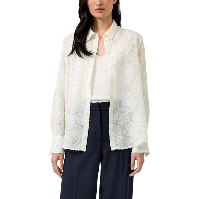 s.Oliver  Blouses Offwhite Talla: 46 | Blusas Outlet | Mujer | Blanco