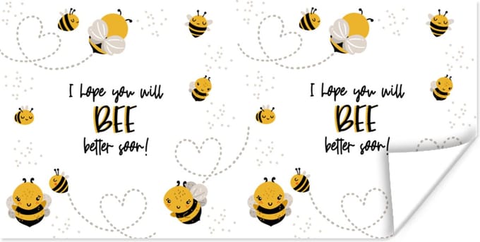 Poster Sterkte - Spreuken - Insecten - Bee - 80x40 cm