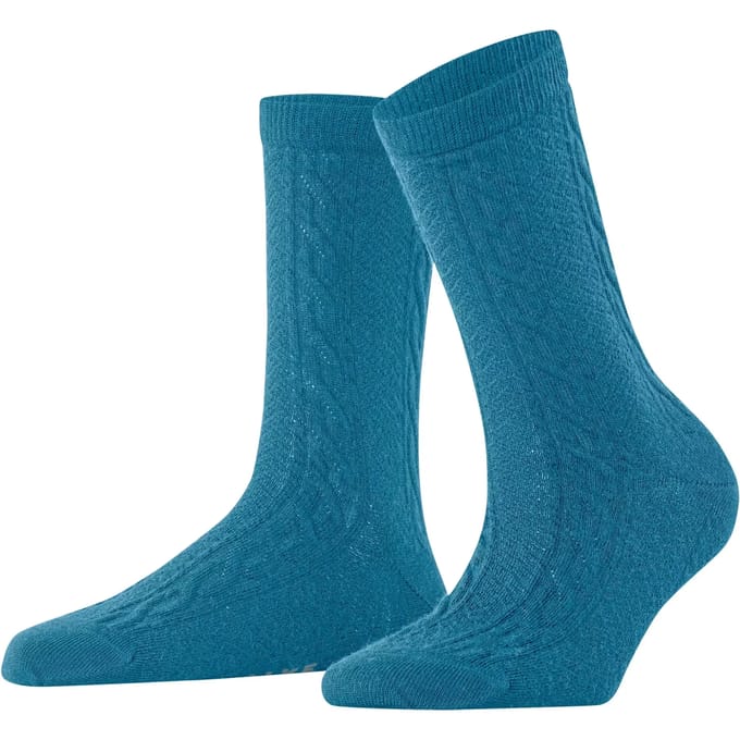 FALKE Declivity eenkleurig wol sokken dames blauw - maat 39-42