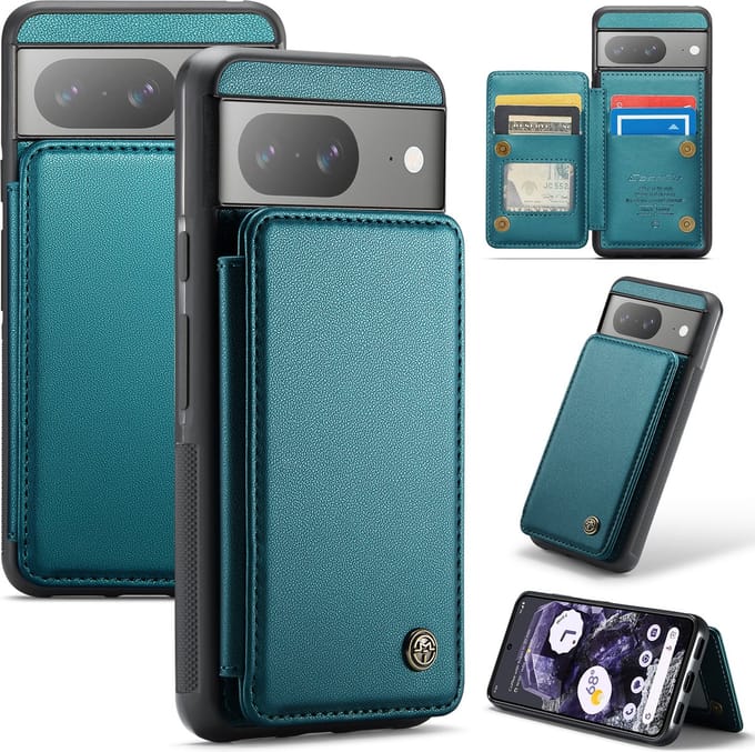 Luxe Portemonnee Backcover met Anti-RFID kaarthouders voor Pixel 8A_ Groen