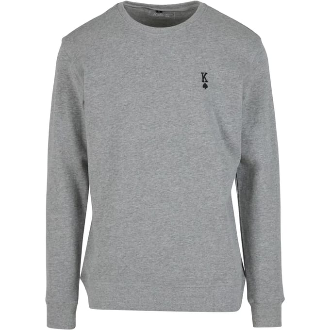 Mister Tee - King Sign EMB Light Crewneck sweater/trui - S - Grijs