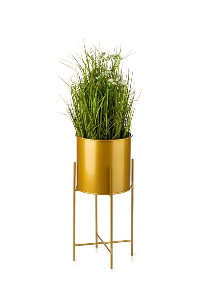 LoftPlant Elegance - Plantenstandaard - Modern loftdesign - Staalconstructie - Goudkleurig - 55 cm - Goud
