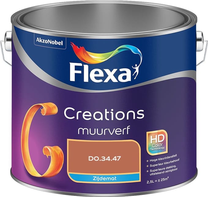 Flexa - Creations Muurverf Zijdemat - D0.34.47 - Mengverf - 2,5 L